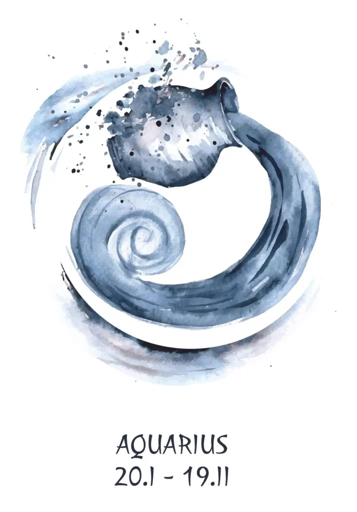 Ein handgemaltes Symbol des Wassermanns