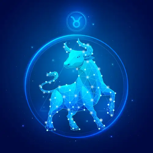Darstellung des Sternzeichens Stier inklusive Symbol