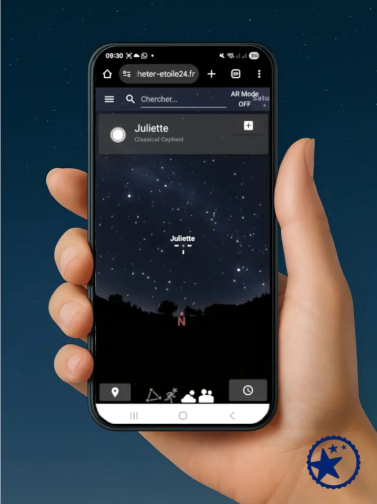Registre des étoiles RA désactivé