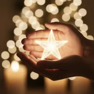 Stern in den Händen halten