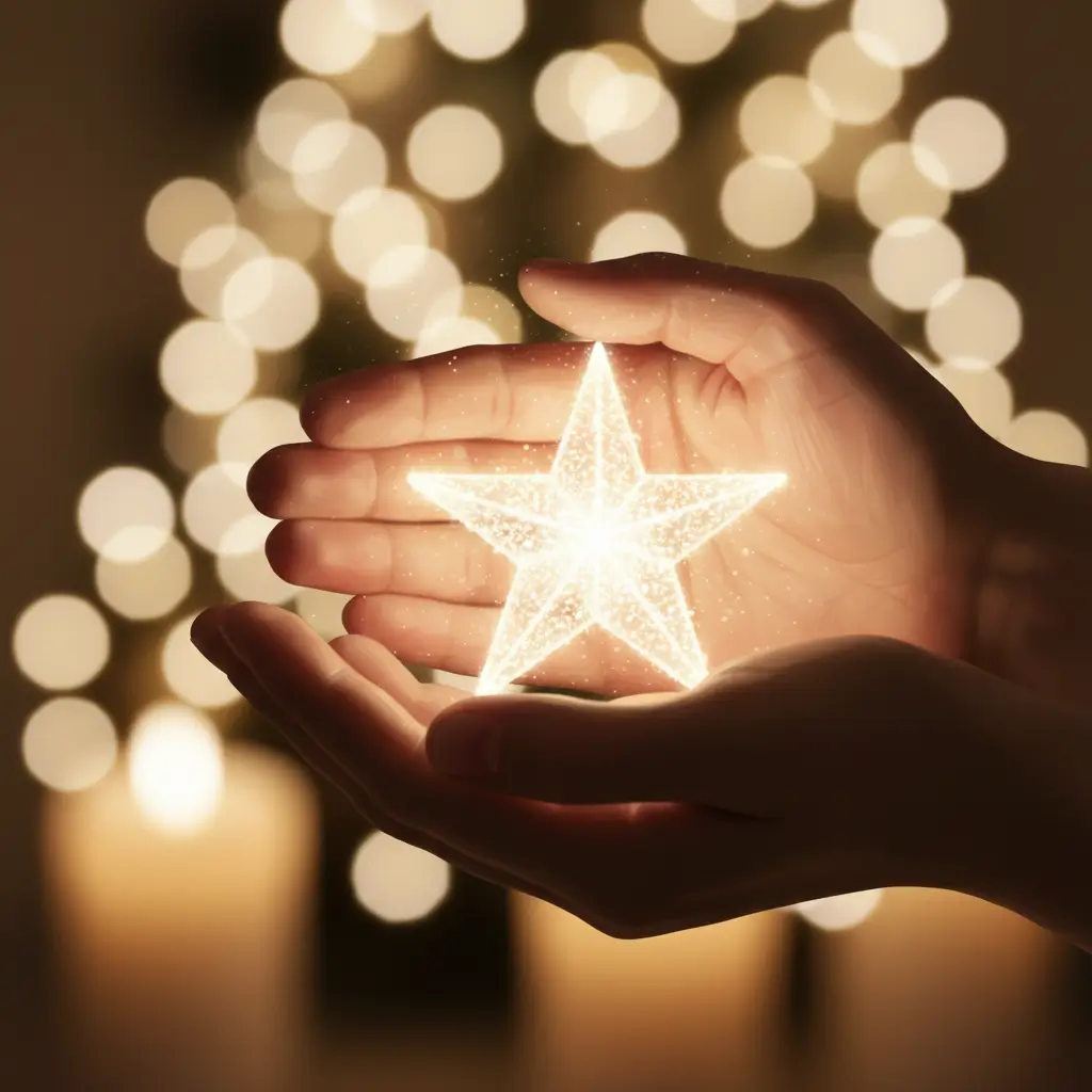 Stern in den Händen halten