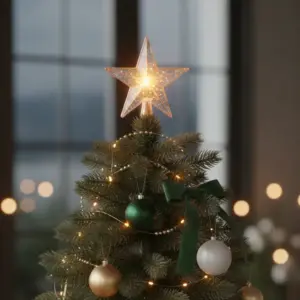 Weihnachtsstern auf dem Christbaum