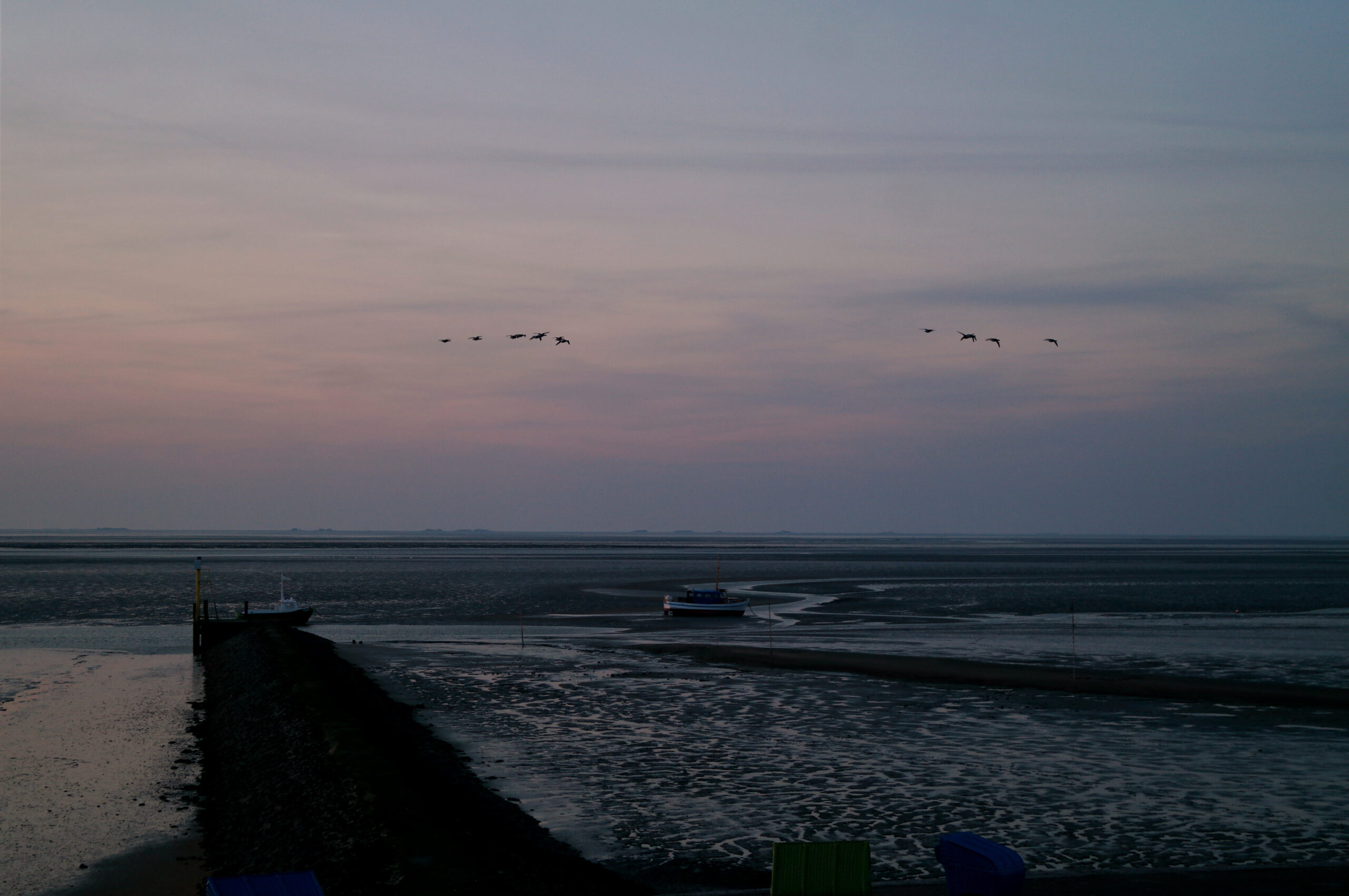 Wattenmeer bei Sonnenuntergang auf Pellworm
